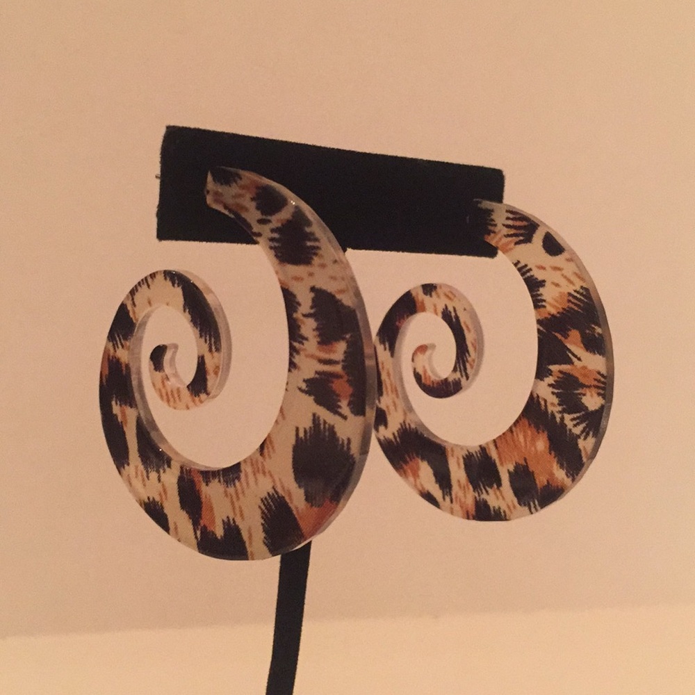 Beautiful Boho Swirl Animal Print Acrylic Earrings
